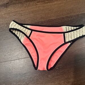 Victoria's Secret Coral and Cream Bikini Bottom